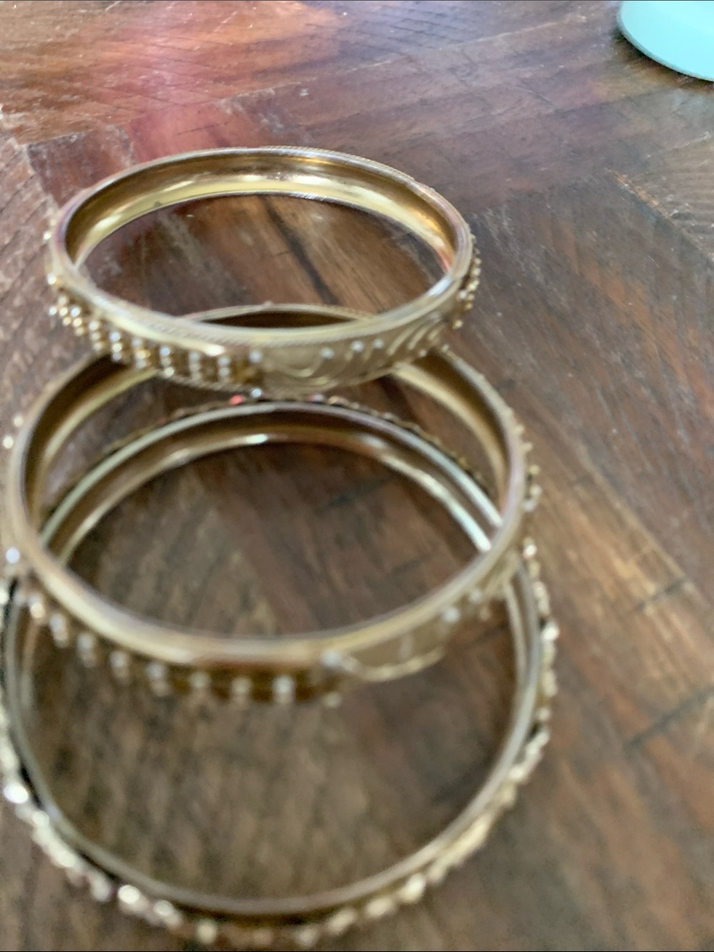 Classic Gold-Tone Textured Bangle Bracelet Set for Women